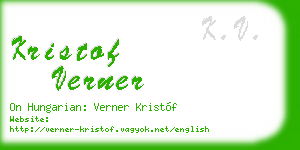 kristof verner business card